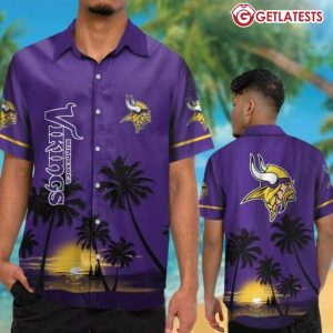 Minnesota Vikings NFL Sunrise Palm Tree Summer Hawaiian Shirt