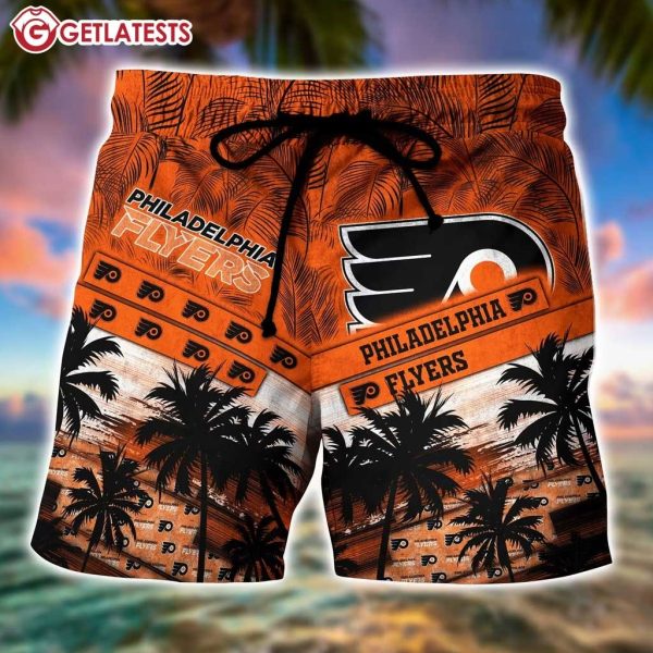 Philadelphia Flyers NHL Palm Tree Pattern Hawaiian Shirt And Shorts (2)