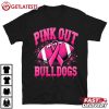 Bulldog Pink Out Football Tackle Breast Cancer Awareness T Shirt (1)