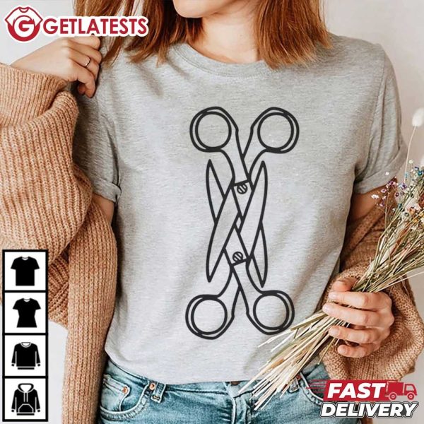 Ladies Scissors Lesbian Pride LGBT T Shirt (1)