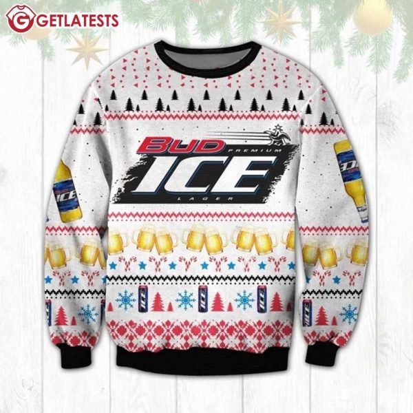 Bud Ice Lager Beer Knitting Pattern Ugly Christmas Sweater