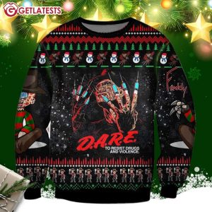 Freddy Krueger DARE To Resist Drugs And Violence Ugly Sweater