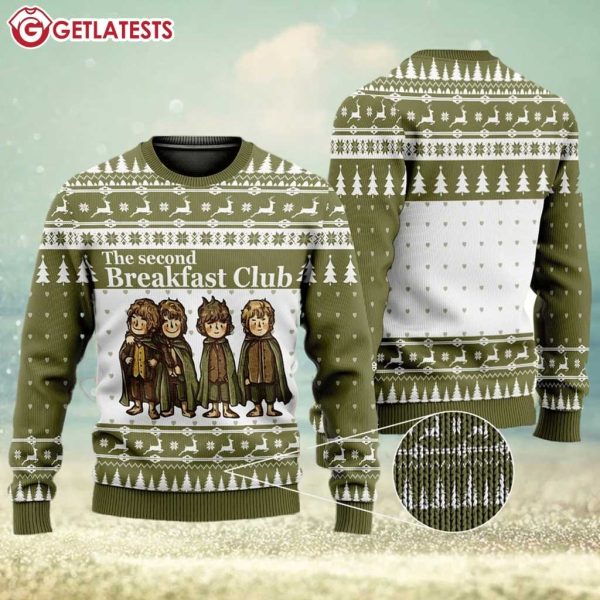 LOTR The Second Breakfast Club Ugly Christmas Sweater