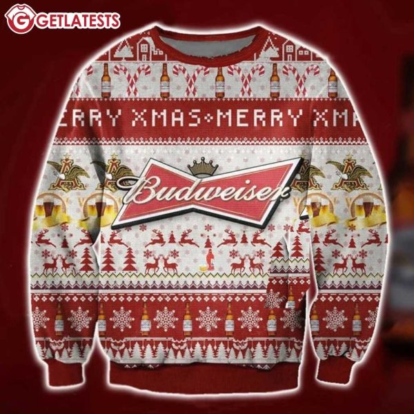 Budweiser Beer Merry Xmas Ugly Christmas Sweater