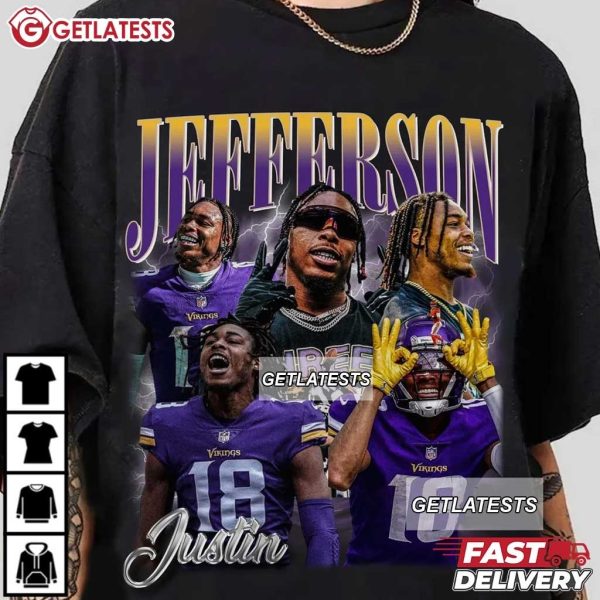 Justin Jefferson NFL Football Bootleg Graphic Vintage T Shirt (2)