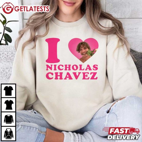 I Love Nicholas Chavez Pink Heart T Shirt (1)