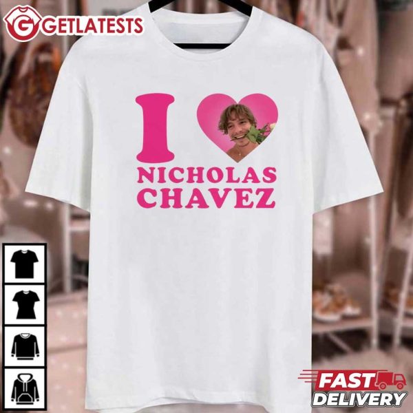 I Love Nicholas Chavez Pink Heart T Shirt (2)