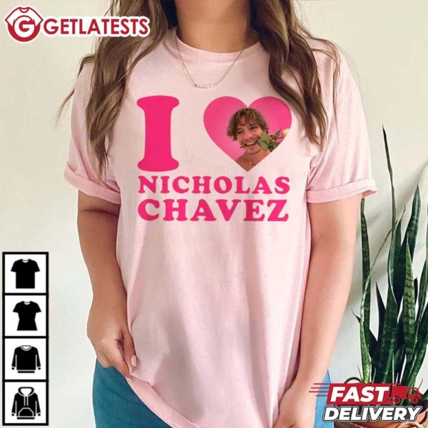 I Love Nicholas Chavez Pink Heart T Shirt (4)