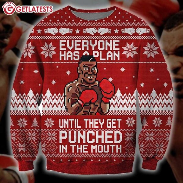 Mike Tyson Everyone Has A Plan Until They Get Punched In The Mouth Ugly Sweater