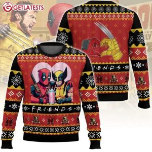 Deadpool And Wolverine Friends Ugly Christmas Sweater