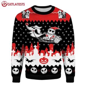 Jack Skellington and Zero The Nightmare Before Christmas Ugly Sweater (1)