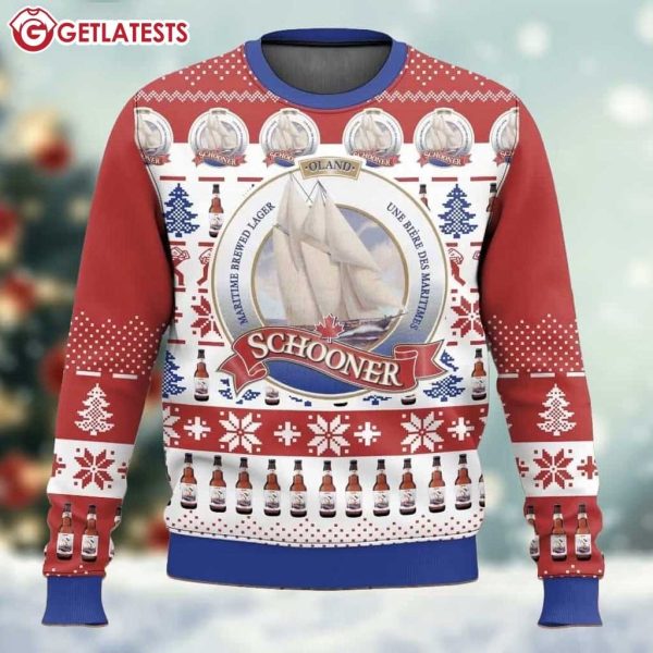 Schooner Lager Beer Ugly Christmas Sweater (1)