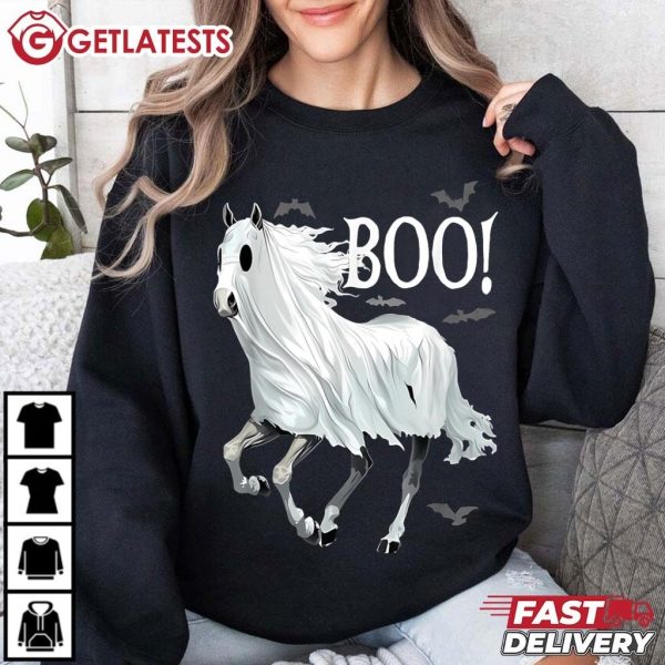 Horse Cosplay Boo Ghost Halloween T Shirt (3)