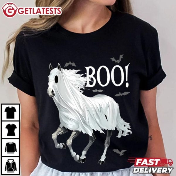 Horse Cosplay Boo Ghost Halloween T Shirt (1)