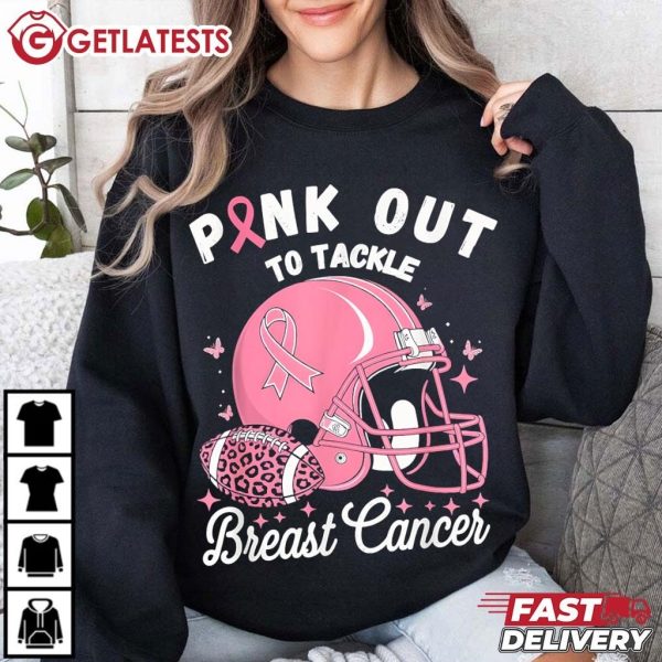 Pink Out To Tackle Breast Cancer Awareness American Football T Shirt (3)