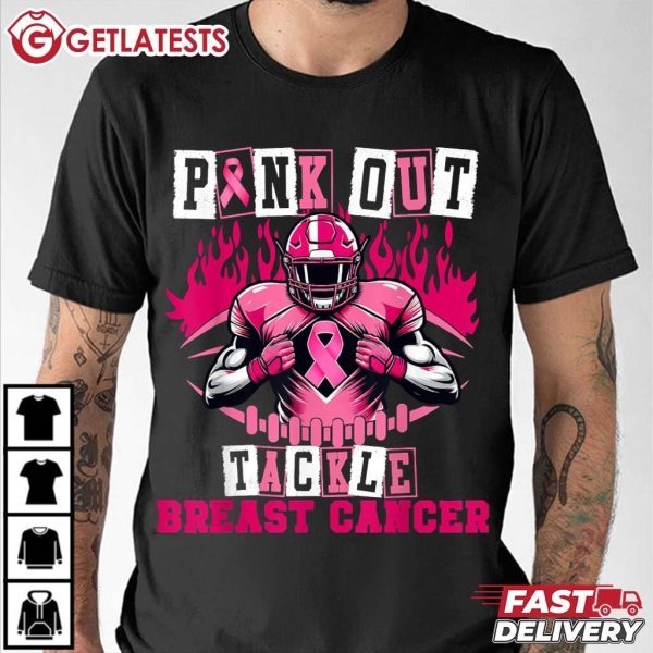 Pink Out Tackle Breast Cancer Awareness USA Football T Shirt (2)