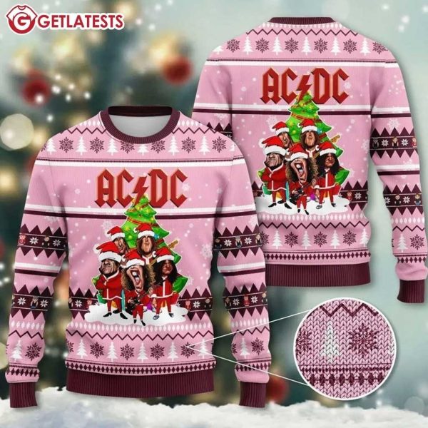 ACDC All I Want Christmas For Cute Chibi Members Ugly Christmas Sweater