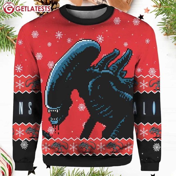 Alien Xenomorph Horror Movie Ugly Christmas Sweater