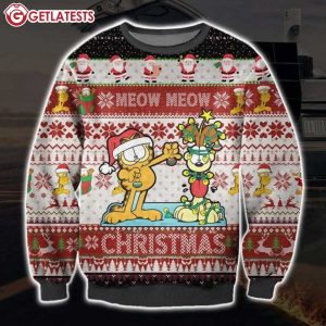 Garfield Cat Meow Meow Ugly Christmas Sweater