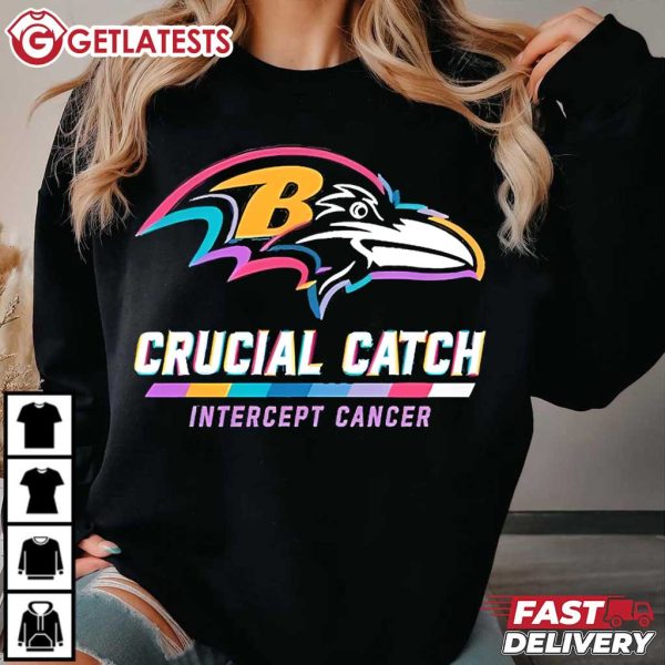 Baltimore Ravens NFL Crucial Catch Intercept Cancer T Shirt (2)