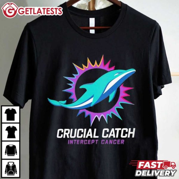 Miami Dolphins NFL Crucial Catch Intercept Cancer T Shirt (1)