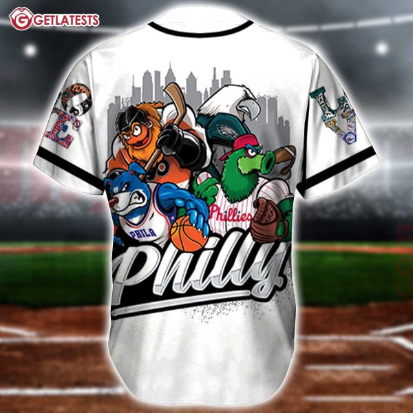 Philadelphia Sport Teams Eagles Phillies Flyers 76ers Baseball Jersey (3)