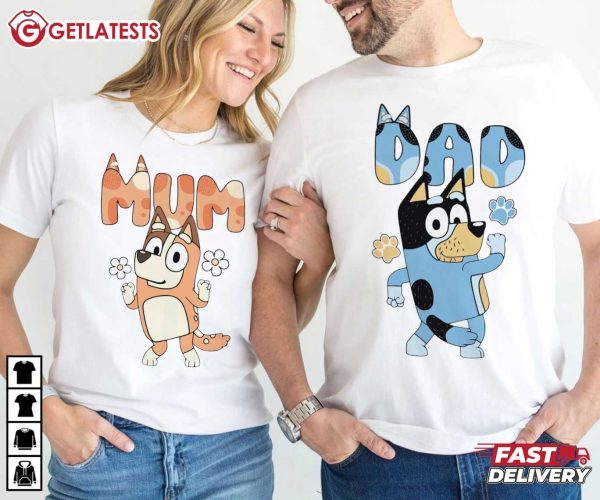 Bluey Dad And Mom Matching T Shirt (1)