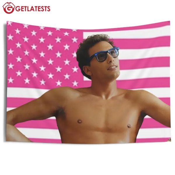 Cooper Koch Pink American Flag Wall Tapestry