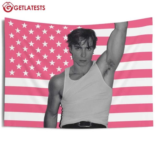 Nicholas Chavez Pink American Flag Wall Tapestry