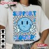 Support Squad Diabetes Awareness Blue Smile Face T Shirt (1)