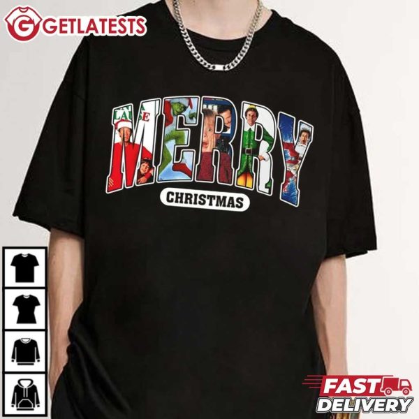 Merry Christmas 90s Christmas Movies T Shirt (1)