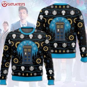 Doctor Who Tardis Police Box Ugly Christmas Sweater