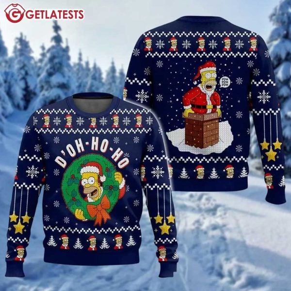 Homer Simpson D'Oh Ho Ho The Simpsons Ugly Christmas Sweater