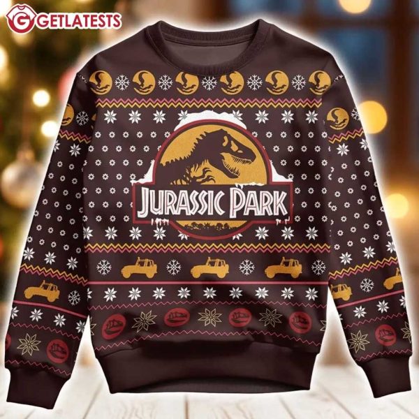 Jurassic Park Dinosaur Xmas Ugly Christmas Sweater (1)