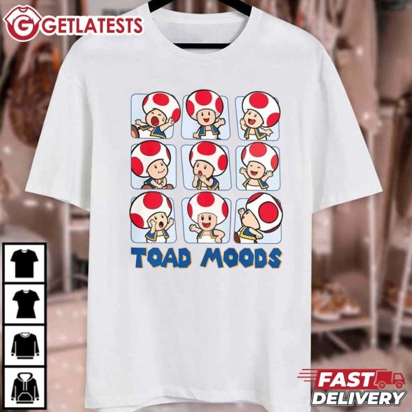 Toad Moods Super Mario Bros T Shirt (2)