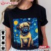 Starry Night Pug Dog Van Gogh Sky Painting Art Pug Lovers T Shirt (1)