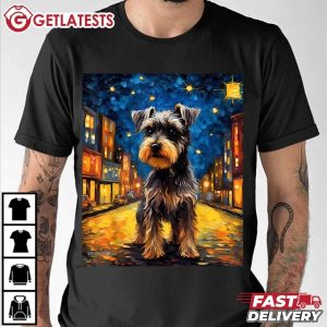 Starry Night Miniature Schnauzer Dog T Shirt (3)