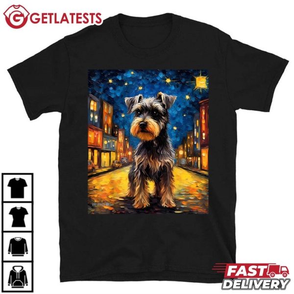 Starry Night Miniature Schnauzer Dog T Shirt (2)