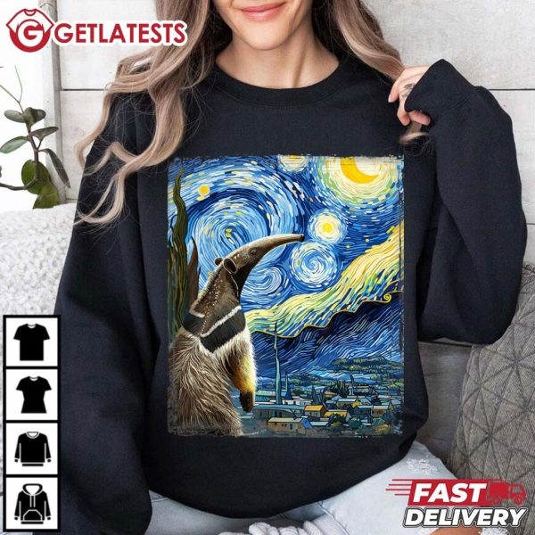 Anteater Van Gogh Style Starry Night T Shirt (4)