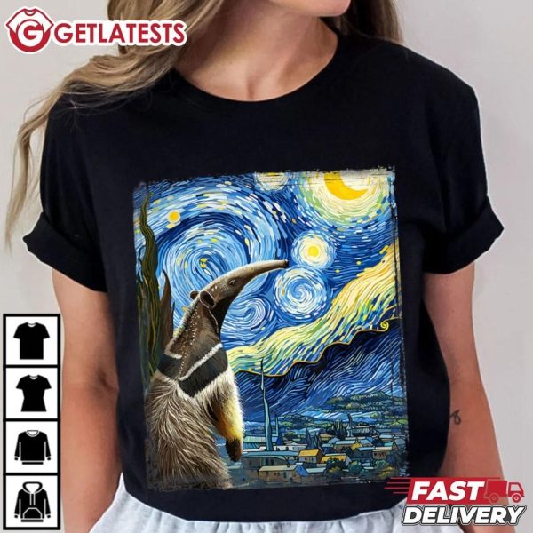 Anteater Van Gogh Style Starry Night T Shirt (1)