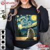 Hedgehog Van Gogh Style Starry Night Artistic T Shirt (3)