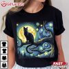 Cat Starry Night Funny Cat Lovers T Shirt (4)