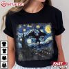 Mothman Starry Night Vintage Arts Monsters T Shirt (1)