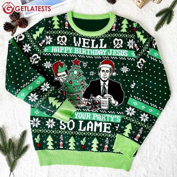 The Office Michael Scott Happy Birthday Jesus Ugly Sweater