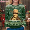 John Wayne The Hell I Won't 1980s Western Movie Ugly Christmas Sweater (2)