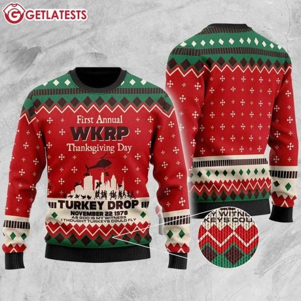 First Annual WKRP Thanksgiving Day Turkey Drop Ugly Sweater