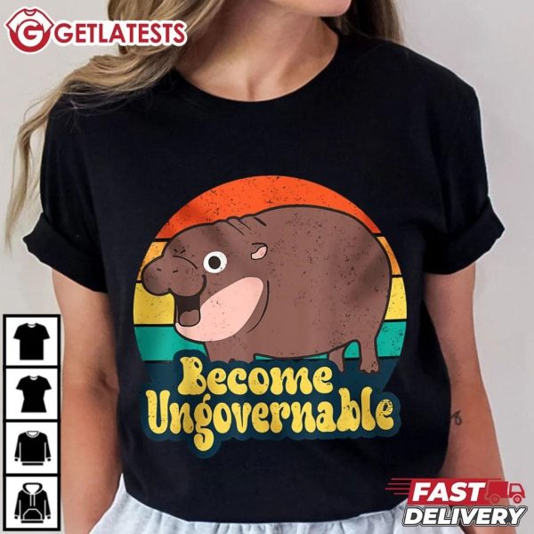 Moo Deng Become Ungovernable Funny Cute Baby Hippo T Shirt (1)