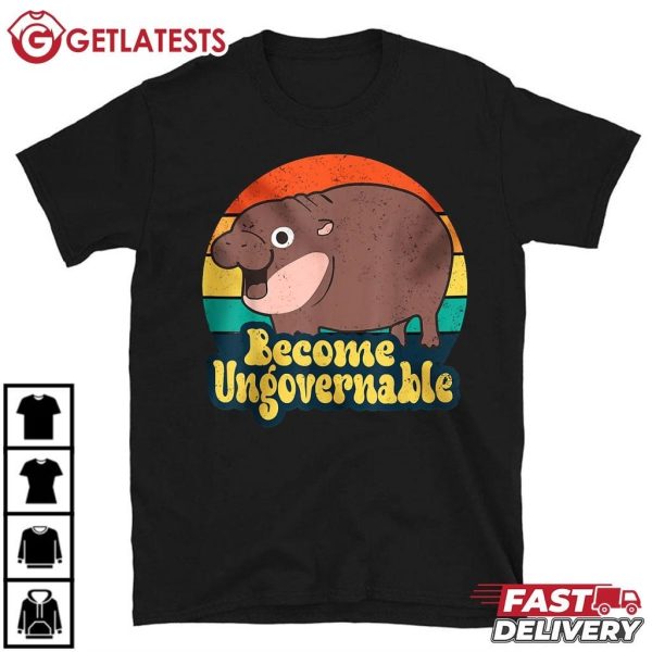 Moo Deng Become Ungovernable Funny Cute Baby Hippo T Shirt (2)