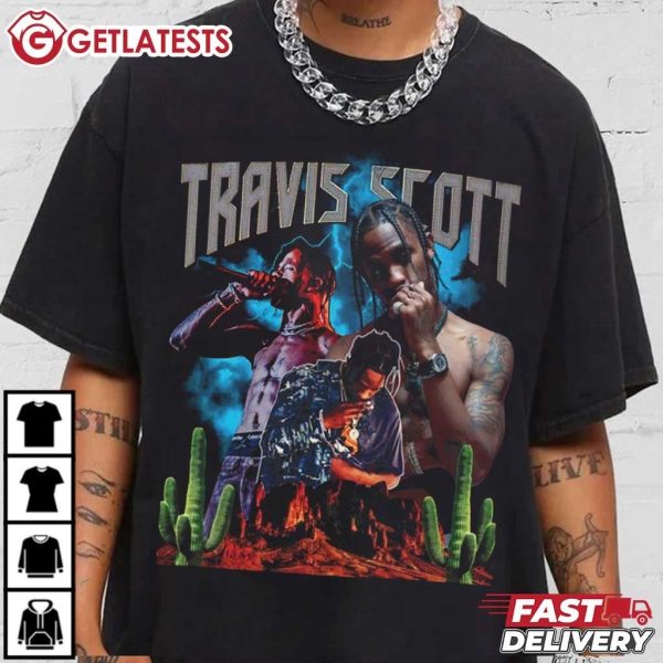 Travis Scott Hip Hop Retro Graphic Concert 90s Music T Shirt (3)