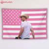 Glen Powell Pink American Wall Tapestry